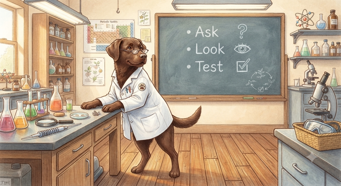 Ask, Look, Test!
